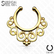 Faux piercing septum en acier  spirales style floral