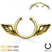 Faux piercing téton avec ailes d'anges