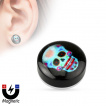 Faux plug d'oreille  crane de sucre mexicain (magntique - sans perage)