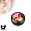 Faux plug d'oreille  crane de sucre mexicain (magntique - sans perage)