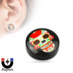 Faux plug d'oreille  crane de sucre mexicain (magntique - sans perage)