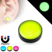 Faux plug d'oreille à pastille fluorescente (magnétique - sans perçage)