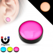Faux plug d'oreille à pastille fluorescente (magnétique - sans perçage)