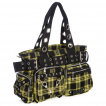 Grand sac punk-rock Tartan jaune  bandoulire perfore - Banned