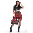 Grand sac punk-rock tissu écossais et similicuire à menottes
