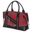 Grand sac punk-rock tissu écossais et similicuire à menottes