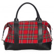 Grand sac punk-rock tissu écossais et similicuire à menottes