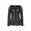 Haut gothique femme élégant transparent noir à manches lacées