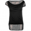 Haut gothique noir lgant et transparent pour femme