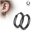 Boucles d'oreille croles en acier plaqu IP - Noir