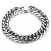 Bracelet homme à larges maillons style cubain en acier