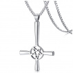 Pendentif acier croix de satan (inverse et pentacle)