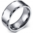 Bague homme tungstene  bords en arcs