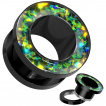 Tunnel dévissable noir en acier à anneau d'opale