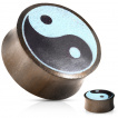 Plug en bois de Sono  Ying et Yang de turquoise