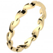 Bague femme couronne de feuilles en acier doré
