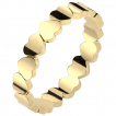 Bague femme couronne de coeurs en acier doré