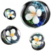 Ecarteur plug à fleur captive en verre (double évasé)