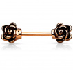 Piercing tton barbell avec fleurs vintages aux extrmits