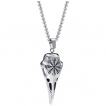 Pendentif crane de corbeau gravé de symboles