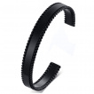 Bracelet jonc noir pour homme à bords style tressé en acier