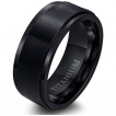 Bague homme en Titane noir  bandeau bross