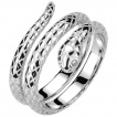 Bague homme acier en forme de serpent enroul