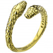Bague dor�e en forme de serpent � deux t�tes en acier