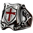 Bague homme acier  Bouclier de templier
