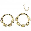 Anneau charnière Maillons dorés en acier (oreille, septum...)