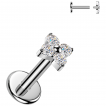 Piercing labret Titane petite fleur � p�tales �tincelants (l�vre, tragus, h�lix...)
