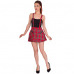 Jupe  bretelles punk-rock Banned  motif tartan rouge