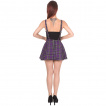 Jupe à bretelles punk-rock Banned à motif tartan violet