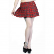 Jupe plissée punk-rock Banned à motif tartan rouge