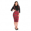 Jupe vintage punk-rock motif Tartan  bretelles - Banned