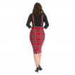 Jupe vintage punk-rock motif Tartan  bretelles - Banned