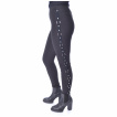 Leggings gothique-rock noir  jambes rivetes avec anneaux - Vixxin