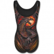 Maillot de bain femme gothique avec dragon flamboyant