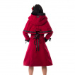 Manteau capuche femme rouge  rubans noir ELENA - Vixxin