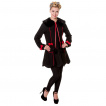 Manteau femme noir à lignes et ruban rouges - Banned