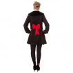 Manteau femme noir à lignes et ruban rouges - Banned