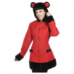 Manteau femme rouge  oreilles de panda - Banned
