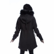 Manteau noir femme capuche fausse fourrure HELENE PARKA - Vixxin