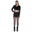 Mini jupe rock noire à rayures DARINA PINSTRIPE - Banned