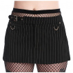 Mini jupe rock noire à rayures DARINA PINSTRIPE - Banned