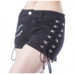 Mini short femme rock noir  zips et lacets DINA - Vixxsin
