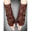 Mitaines steampunk femme marrons à boucles - Restyle