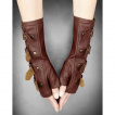 Mitaines steampunk femme marrons à boucles - Restyle