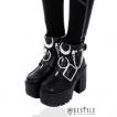 Paire de bracelets de chaussures à chaines, anneau et lune IRON MOON - Restyle