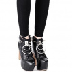 Paire de bracelets de chaussures noir à spikes et anneaux - Restyle